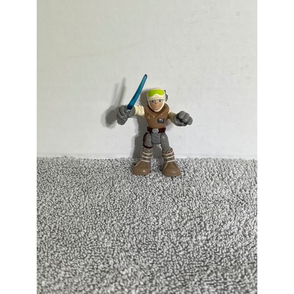 Playskool Other - Star Wars Galactic Heroes Luke Skywalker Hoth Action Figure Blue Lightsaber 2.5"